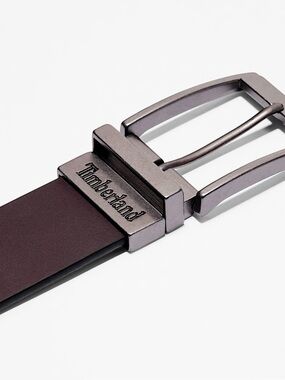 Timberland Black / Brown REVERSIBLE Leather Belt with Gunmetal Buckle